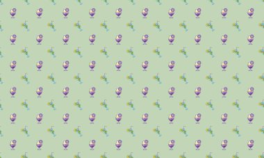 Farklı aksesuarlara sahip renkli arkaplan