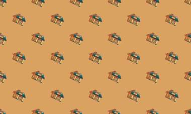 Farklı aksesuarlara sahip renkli arkaplan