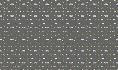 Farklı aksesuarlara sahip renkli arkaplan