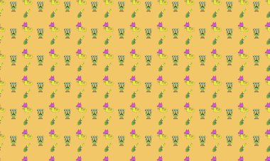 Farklı aksesuarlara sahip renkli arkaplan