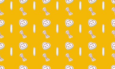 Farklı aksesuarlara sahip renkli arkaplan