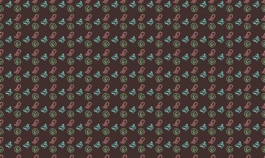 Farklı aksesuarlara sahip renkli arkaplan