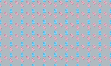 Farklı aksesuarlara sahip renkli arkaplan