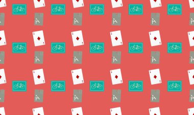 Farklı aksesuarlara sahip renkli arkaplan