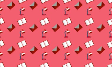 Farklı aksesuarlara sahip renkli arkaplan