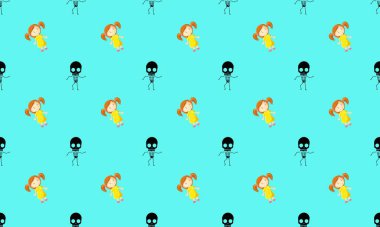 Farklı aksesuarlara sahip renkli arkaplan