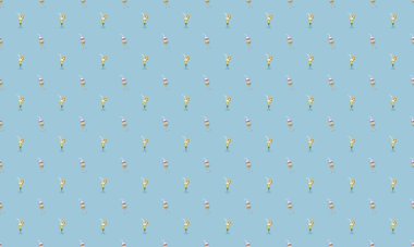 Farklı aksesuarlara sahip renkli arkaplan