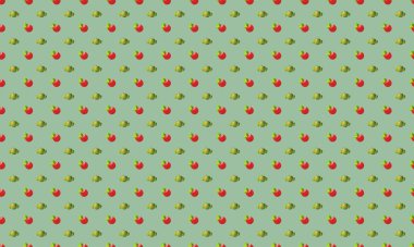 Farklı aksesuarlara sahip renkli arkaplan