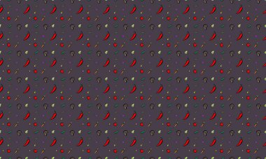 Farklı aksesuarlara sahip renkli arkaplan