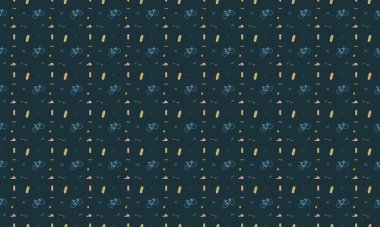 Farklı aksesuarlara sahip renkli arkaplan