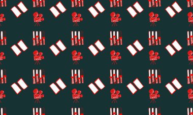 Farklı aksesuarlara sahip renkli arkaplan