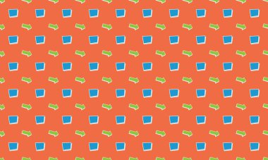 Farklı aksesuarlara sahip renkli arkaplan