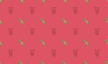 Farklı aksesuarlara sahip renkli arkaplan