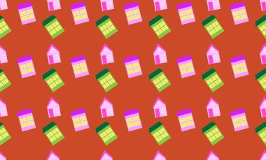 Farklı aksesuarlara sahip renkli arkaplan