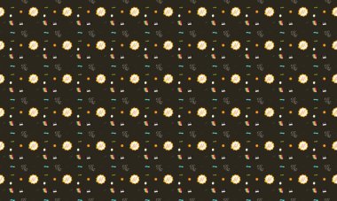 Farklı aksesuarlara sahip renkli arkaplan