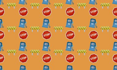 Farklı aksesuarlara sahip renkli arkaplan