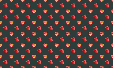 Farklı aksesuarlara sahip renkli arkaplan