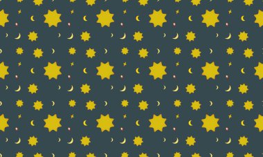 Farklı aksesuarlara sahip renkli arkaplan