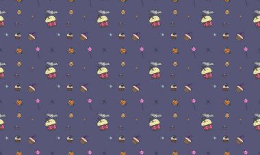 Farklı aksesuarlara sahip renkli arkaplan