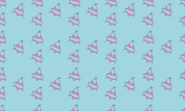 Farklı aksesuarlara sahip renkli arkaplan