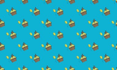 Farklı aksesuarlara sahip renkli arkaplan