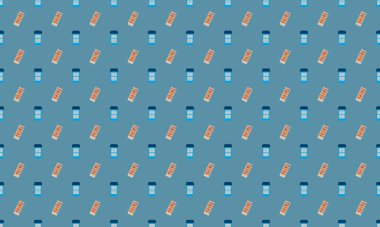 Farklı aksesuarlara sahip renkli arkaplan