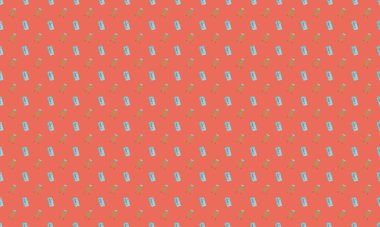 Farklı aksesuarlara sahip renkli arkaplan