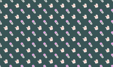 Farklı aksesuarlara sahip renkli arkaplan