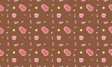 Farklı aksesuarlara sahip renkli arkaplan