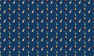 Farklı aksesuarlara sahip renkli arkaplan