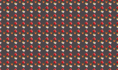 Farklı aksesuarlara sahip renkli arkaplan