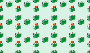 Farklı aksesuarlara sahip renkli arkaplan