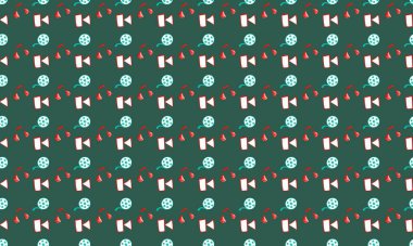 Farklı aksesuarlara sahip renkli arkaplan