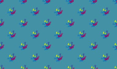 Farklı aksesuarlara sahip renkli arkaplan