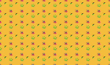 Farklı aksesuarlara sahip renkli arkaplan