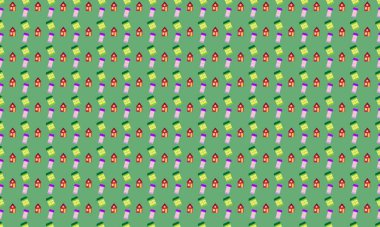 Farklı aksesuarlara sahip renkli arkaplan