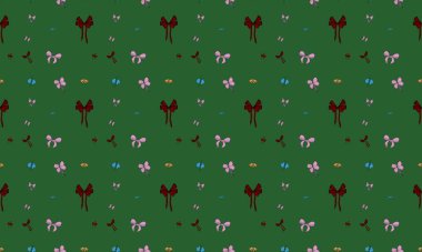 Farklı aksesuarlara sahip renkli arkaplan