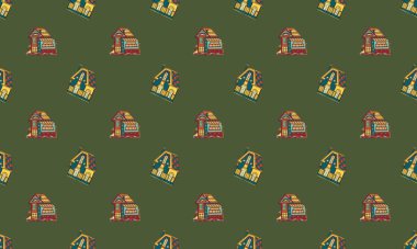 Farklı aksesuarlara sahip renkli arkaplan