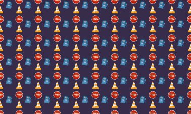 Farklı aksesuarlara sahip renkli arkaplan