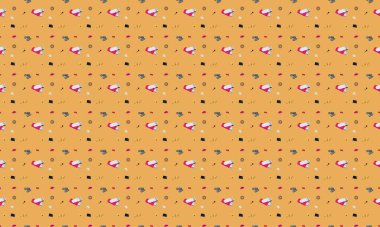 Farklı aksesuarlara sahip renkli arkaplan