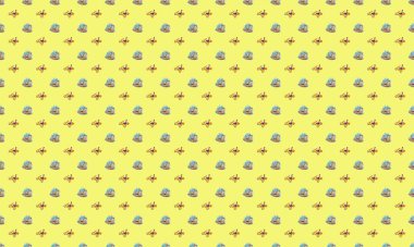 Farklı aksesuarlara sahip renkli arkaplan