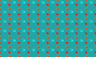 Farklı aksesuarlara sahip renkli arkaplan