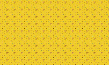 Farklı aksesuarlara sahip renkli arkaplan