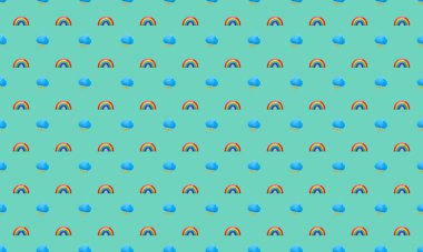 Farklı aksesuarlara sahip renkli arkaplan