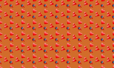 Farklı aksesuarlara sahip renkli arkaplan