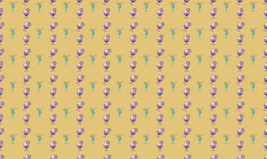 Farklı aksesuarlara sahip renkli arkaplan