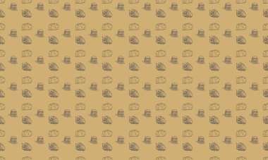 Farklı aksesuarlara sahip renkli arkaplan