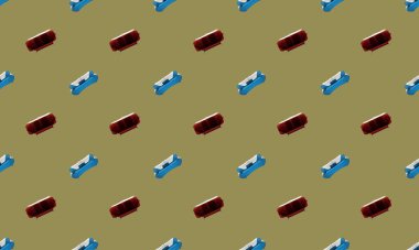 Farklı aksesuarlara sahip renkli arkaplan