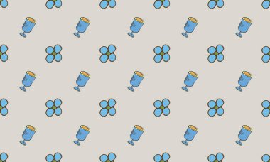 Farklı aksesuarlara sahip renkli arkaplan