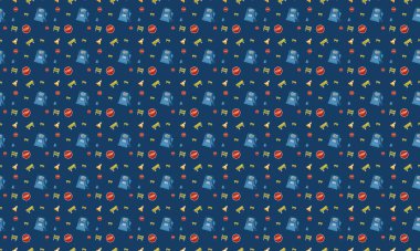 Farklı aksesuarlara sahip renkli arkaplan